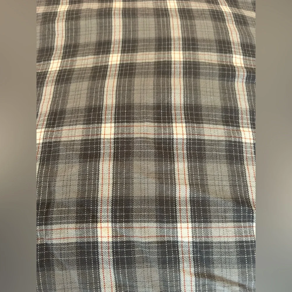 Restoration Hardware RH Teen Reed Plaid Gray Orange Duvet Cover Full/Queen